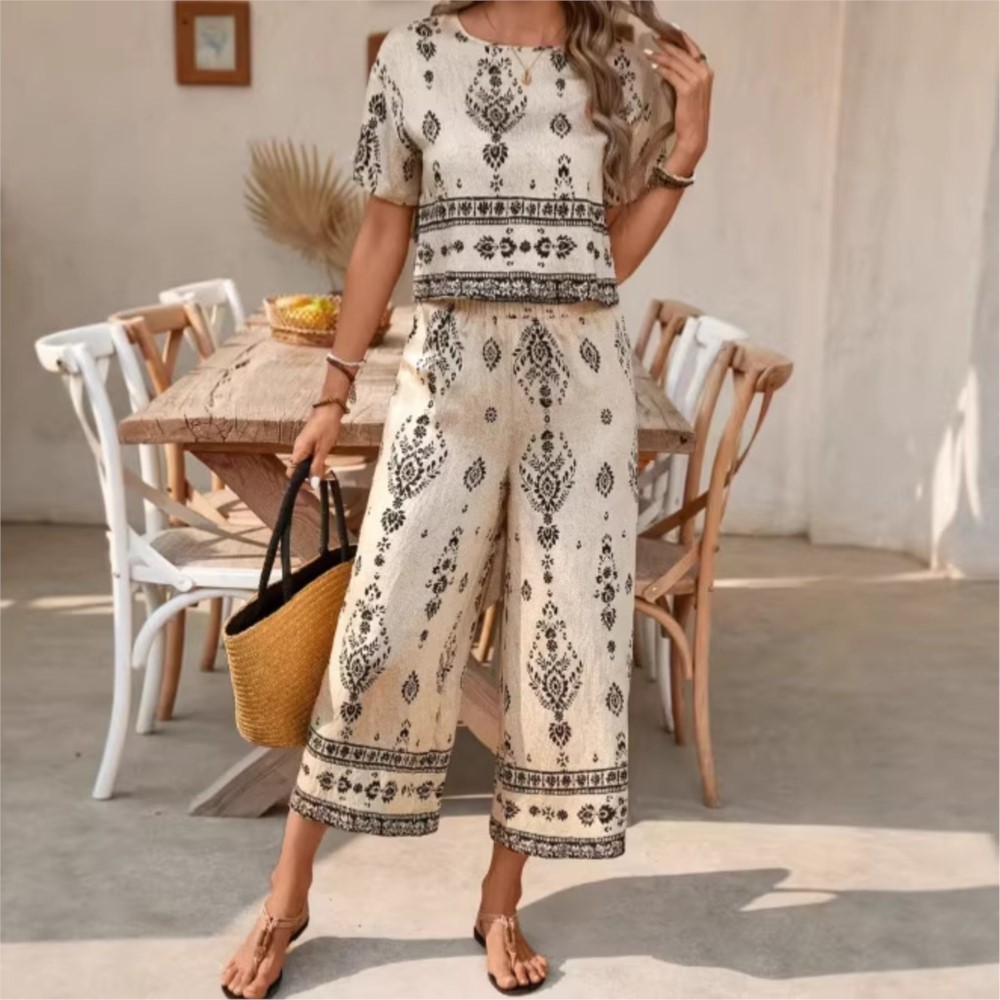 New Ethnic Fashion - Traje de Mujer de Manga Corta