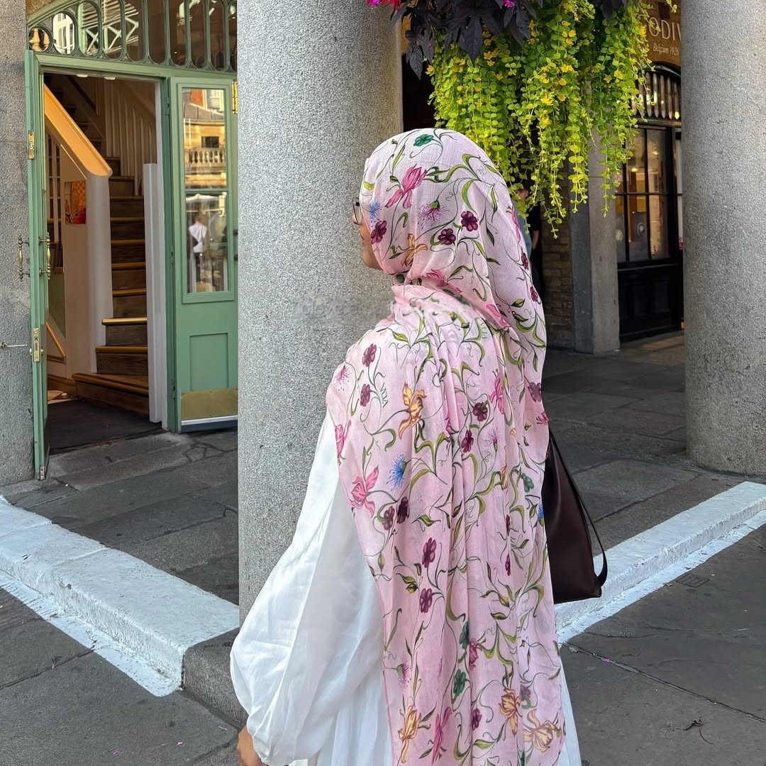 Go Ethnic Fashion - Hijab de acuarela Floral bohemio para