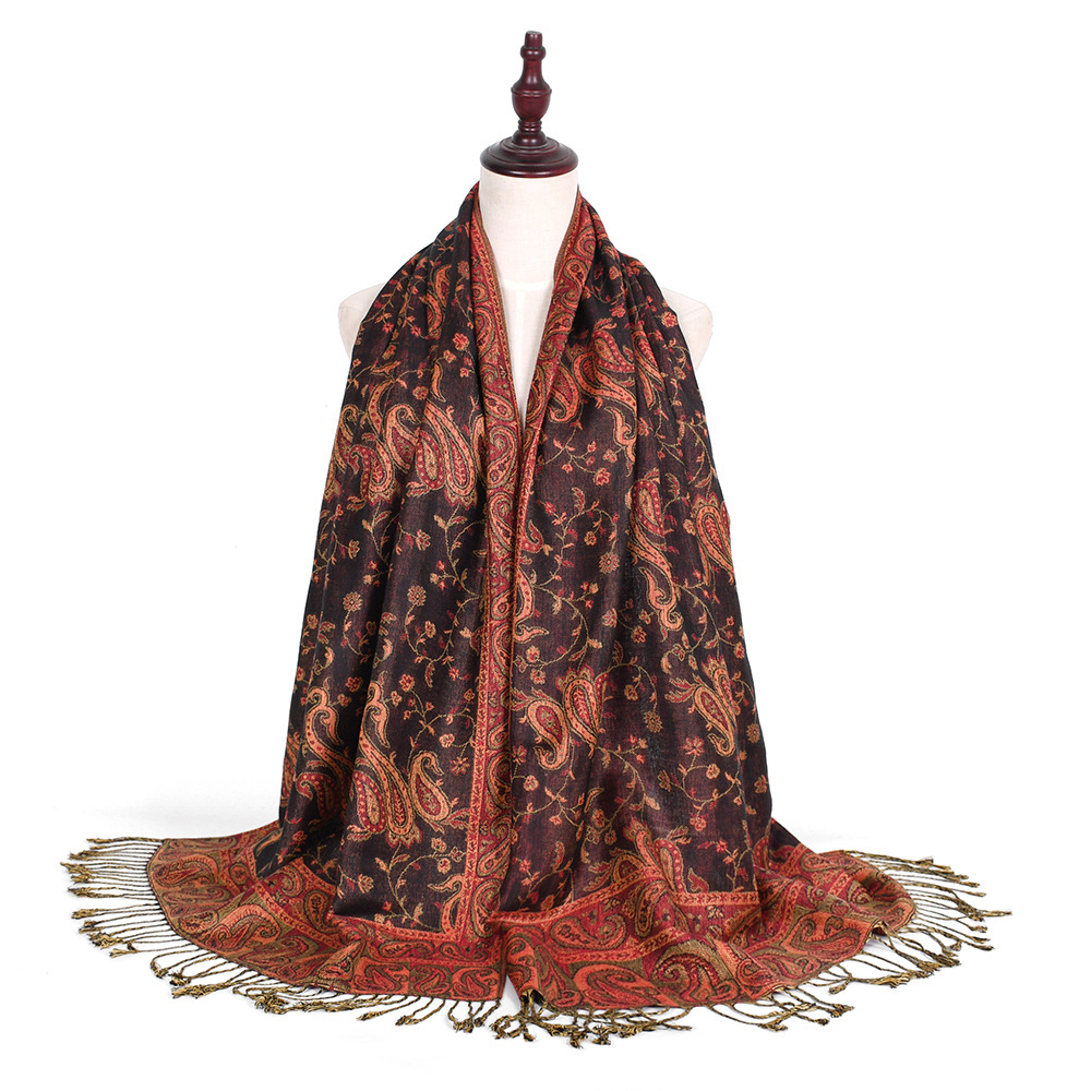 Go Ethnic Fashion - Pashmina bufanda chales Paisley Aqua para