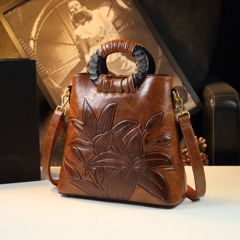 New Ethnic Fashion - Bolso de Mujer de Cuero Estilo