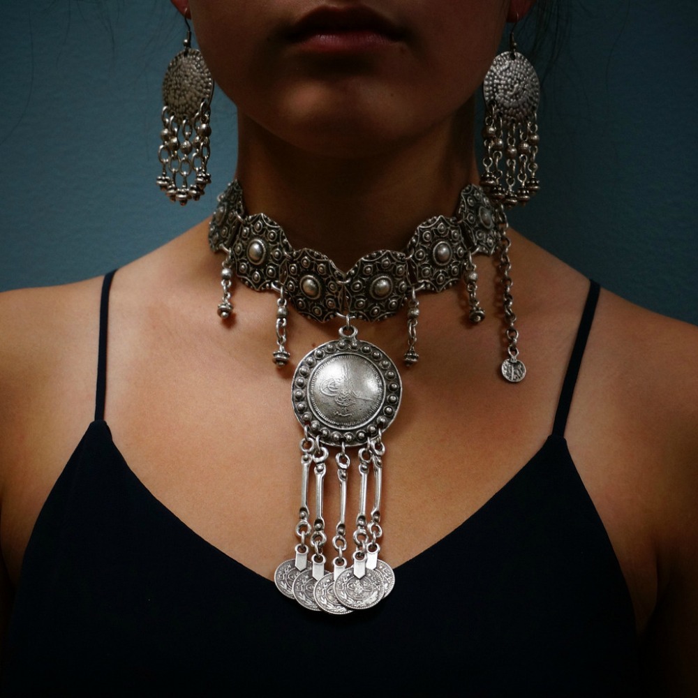 Ethnic Fashion Co In - Collares étnicos gitanos Vintage con borlas