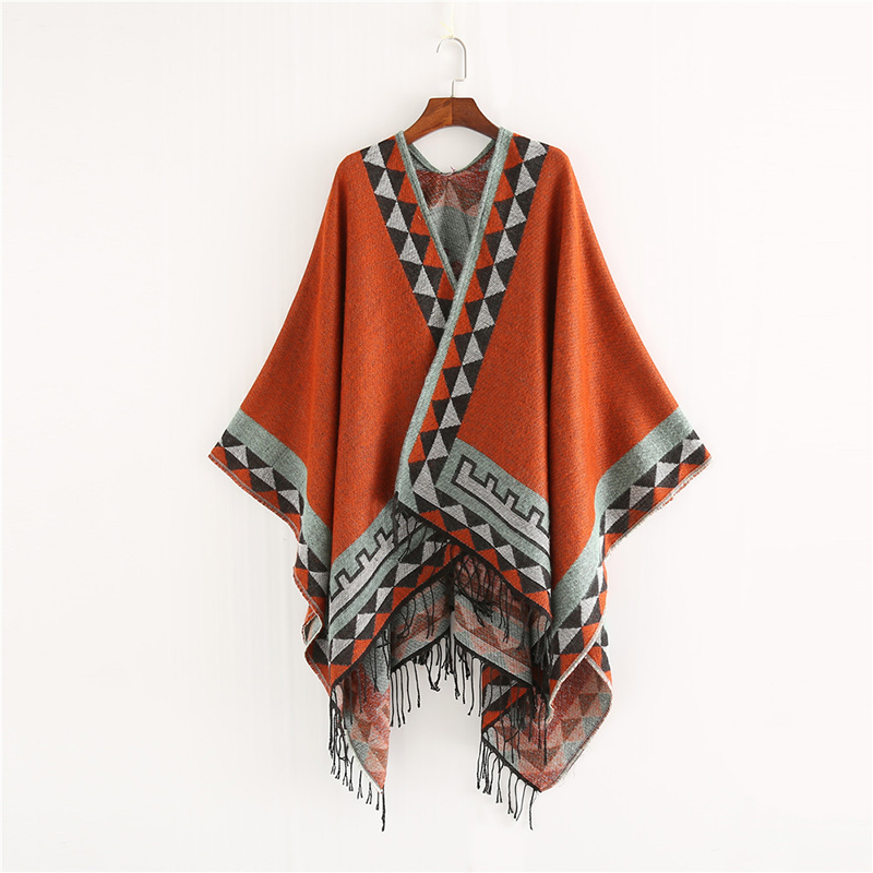 Ethnic Fashion India - Poncho y capas Pashmina con borlas