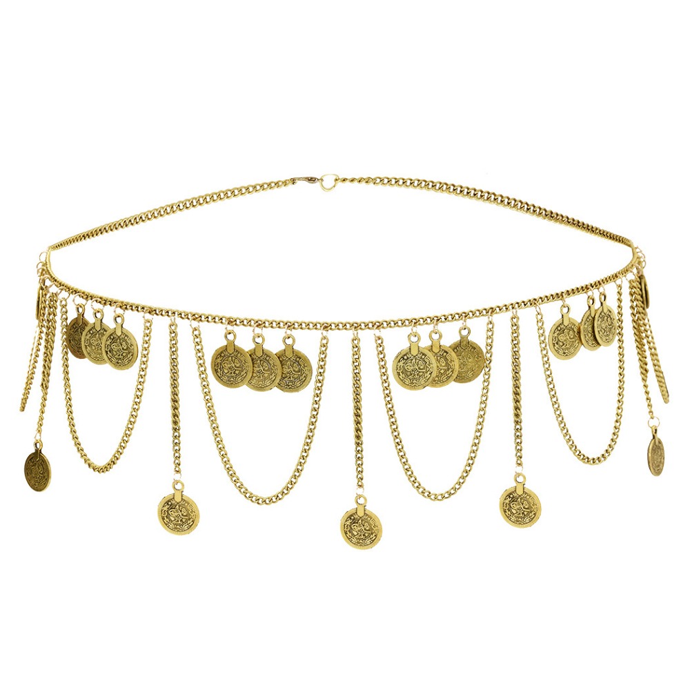 Ethnic Fashion Co In - Colgante de moneda Vintage, cadena de