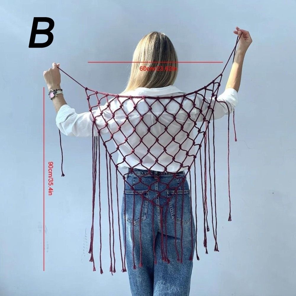 Ethnic Fashion Design - Pañuelo chal bohemio de malla con