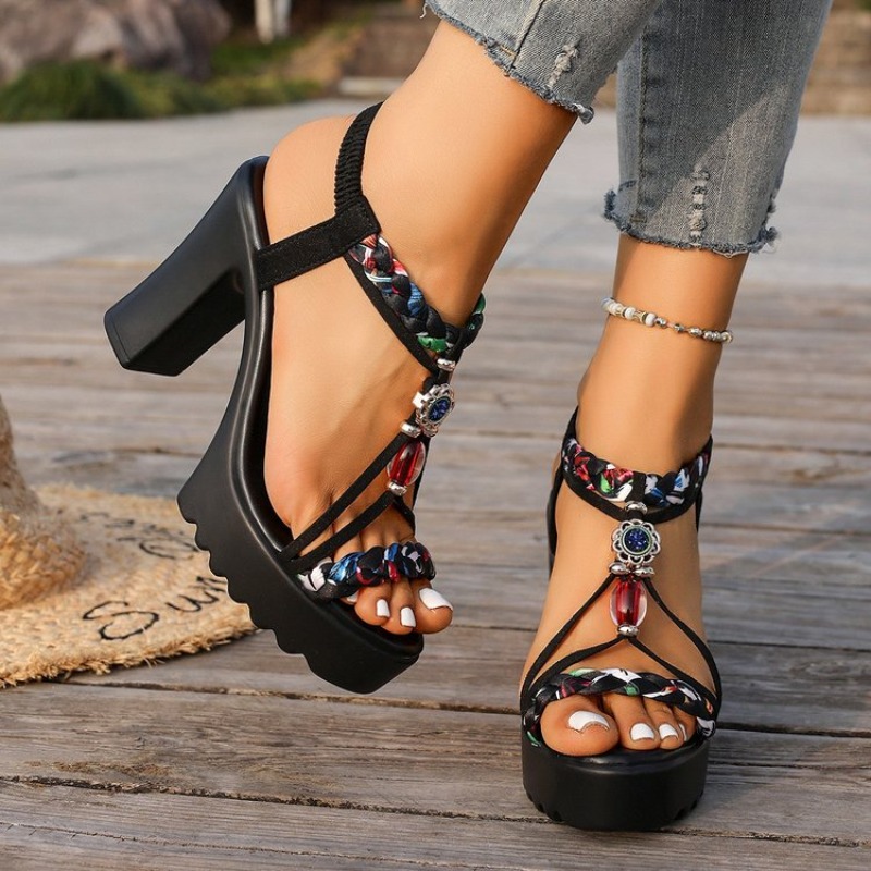Sandalias de Tacón Grueso Esti - Ethnic Fashion Women reseña y precio