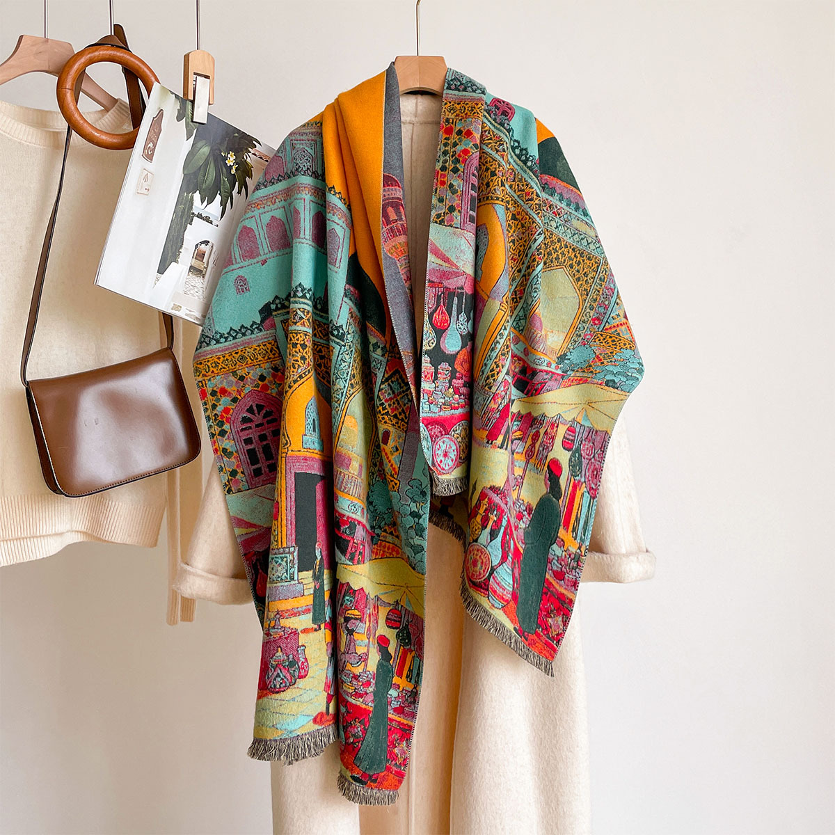 Bufanda reversible de imitació - Go Ethnic Fashion reseña y precio
