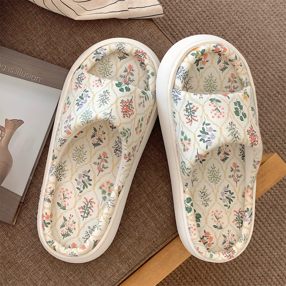 Zapatillas de casa de lino con - Ethnic Fashion Design reseña y precio