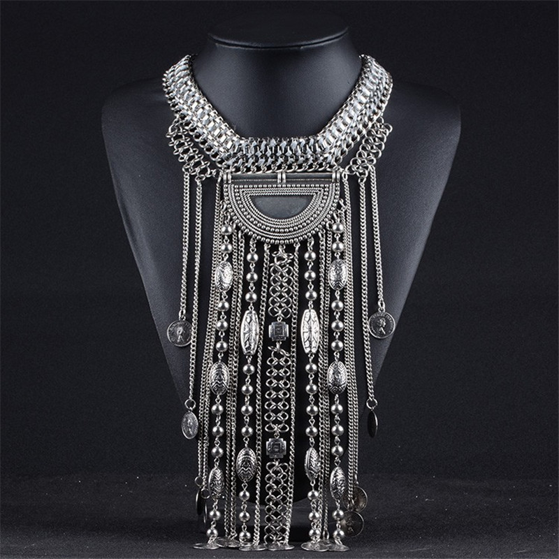Moda Maxi Collar largo con bor - Ethnic Fashion Co In reseña y precio