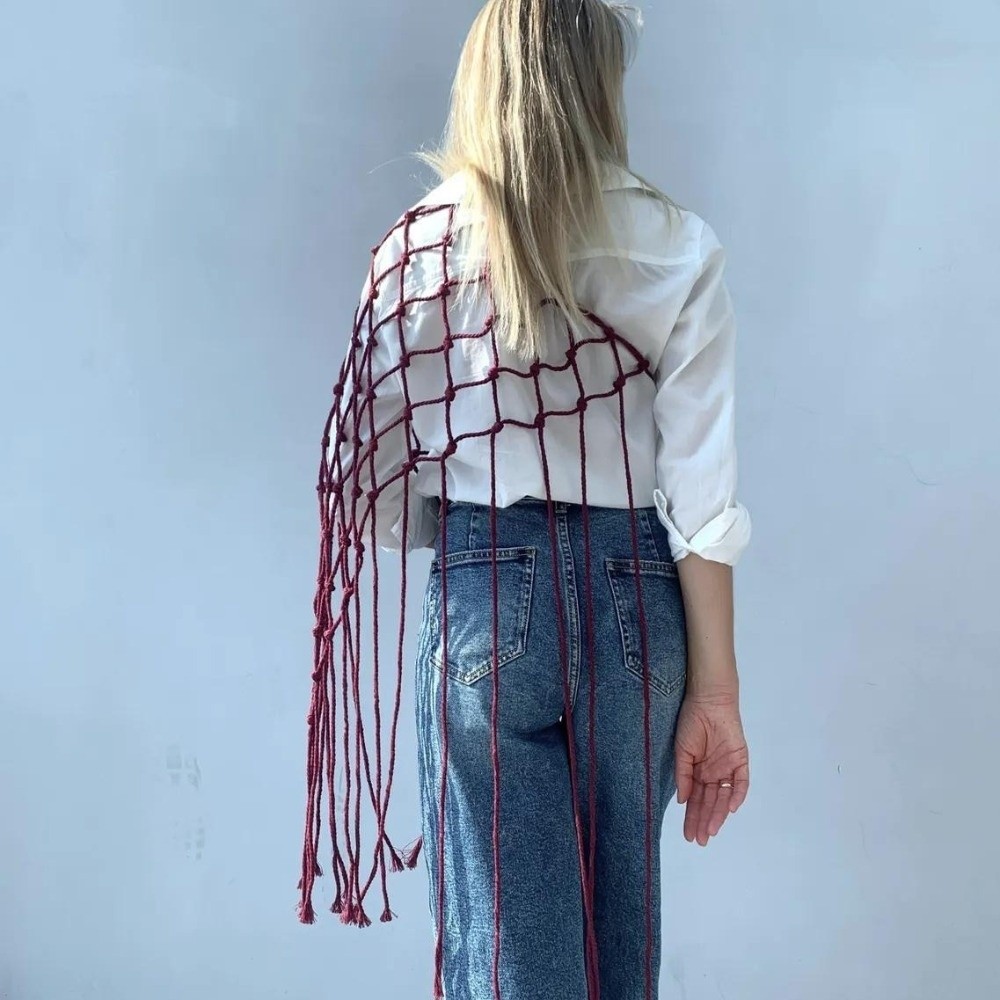 Pañuelo chal bohemio de malla  - Ethnic Fashion Design reseña y precio